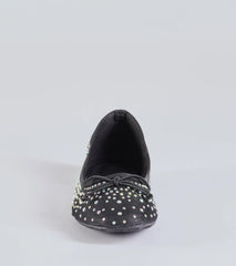 Chic Charm Rhinestone Bow Ballet Flats