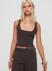 Airi Top Brown Petite