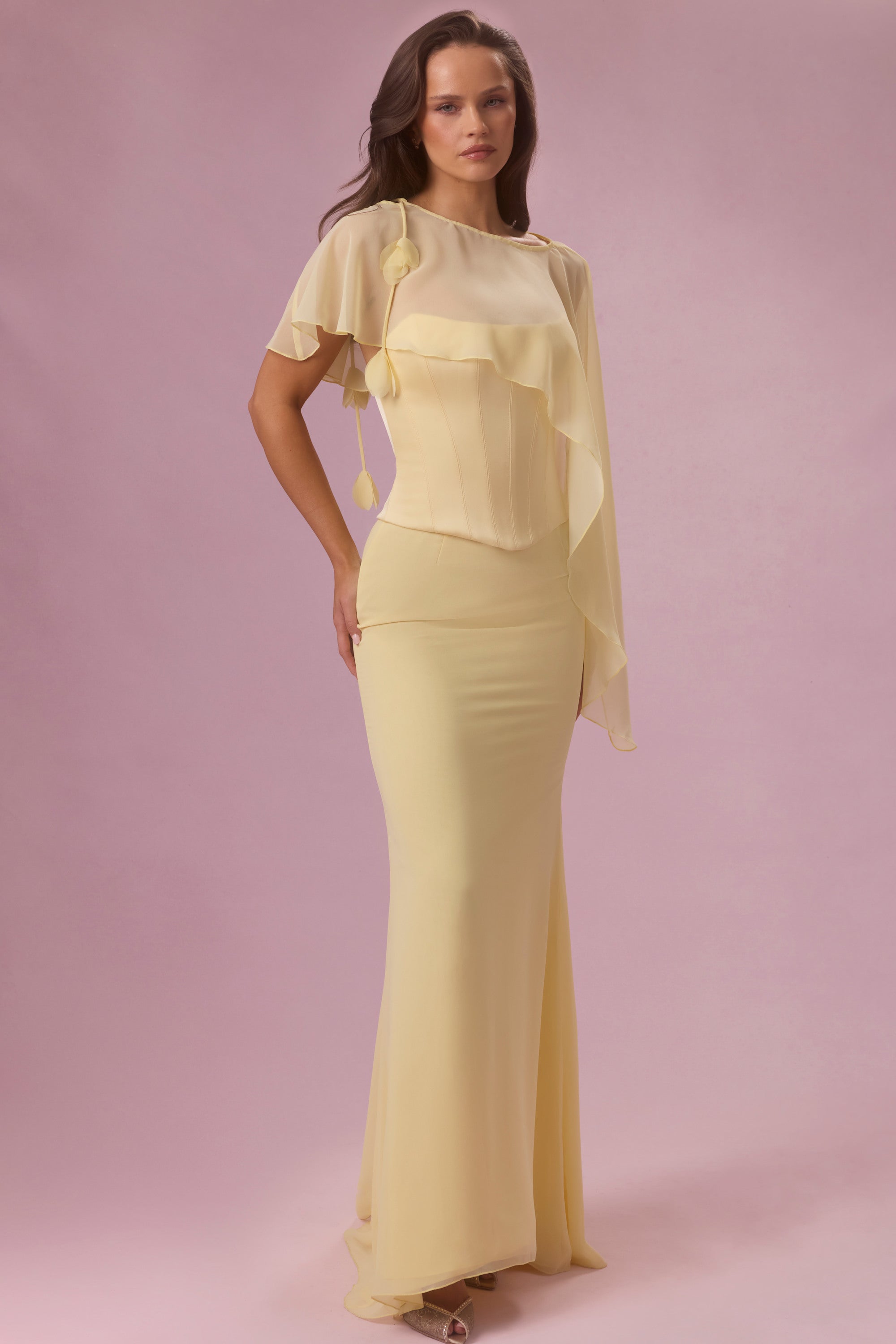 Chiffon Cape in Butter