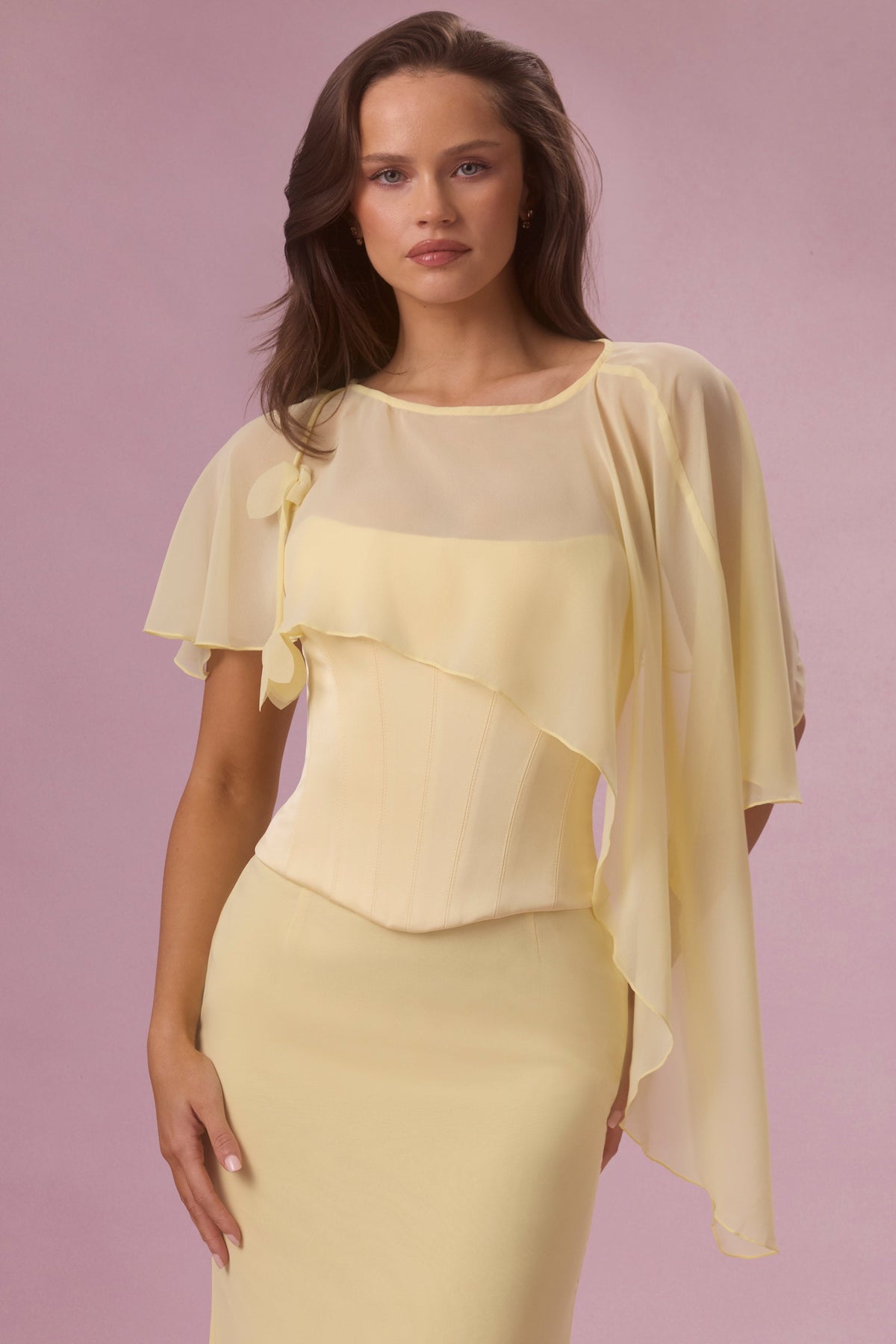 Chiffon Cape in Butter