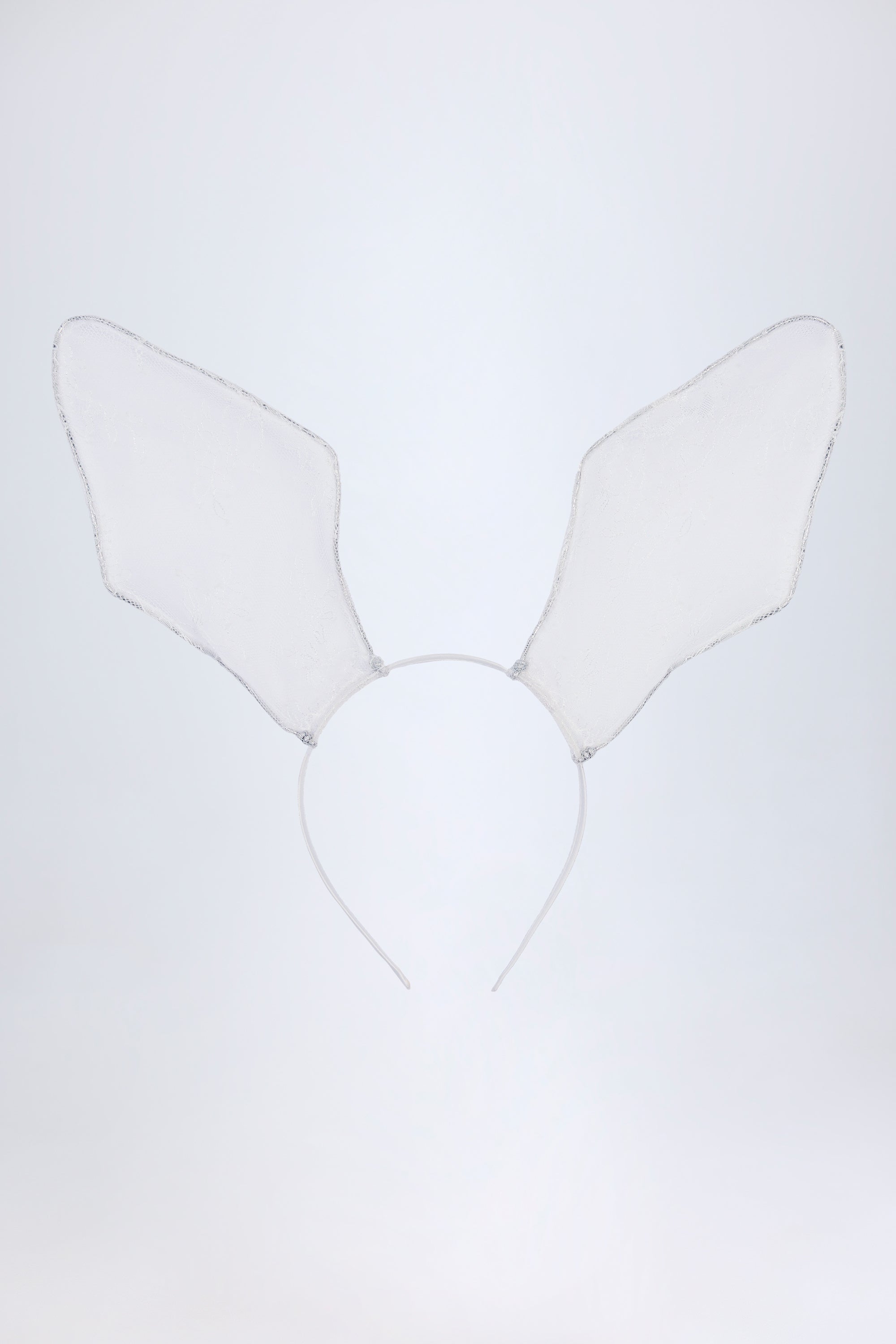 Wired Lace Headband in White