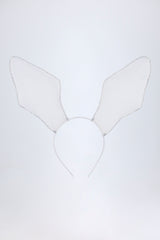 Wired Lace Headband in White