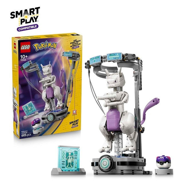 Mewtwo LEGO® Pokémon™ SMART Play™ Set, Plush & Stickers Bundle