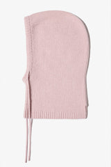 Knit Drawstring Balaclava in Powder Pink