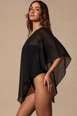 Sheer Poncho in Black