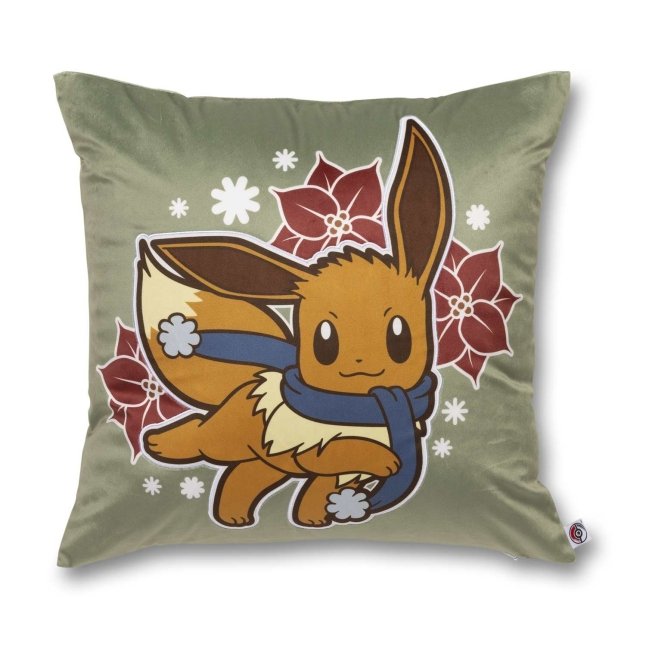 Eevee Pokémon Holiday Green Throw Pillow Case