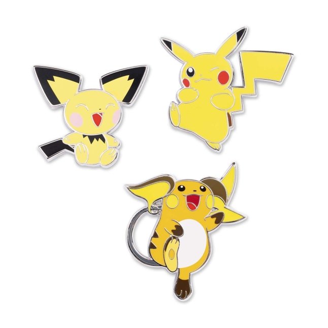 Pichu, Pikachu & Raichu Pokémon Pins (3-Pack)