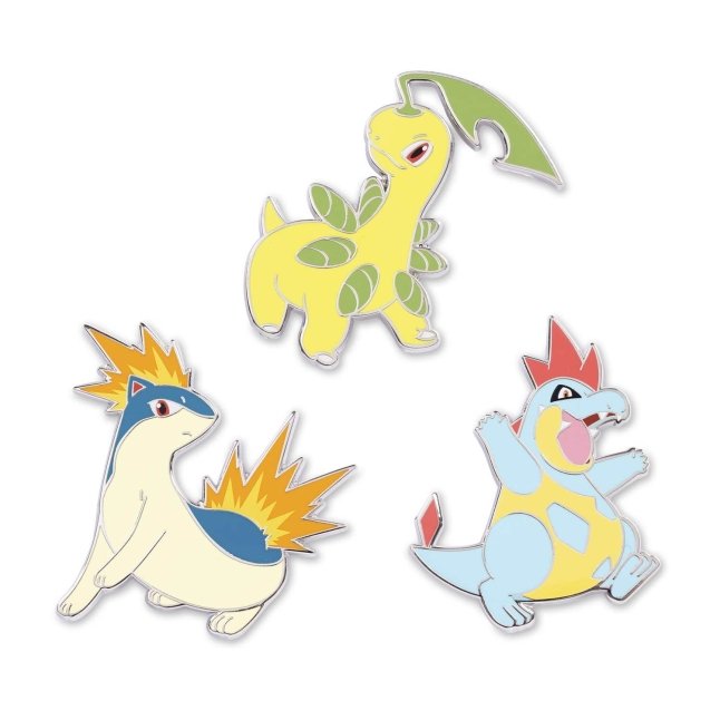 Bayleef, Quilava & Croconaw Pokémon Pins (3-Pack)