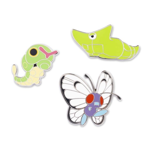 Caterpie, Metapod & Butterfree Pokémon Pins (3-Pack)
