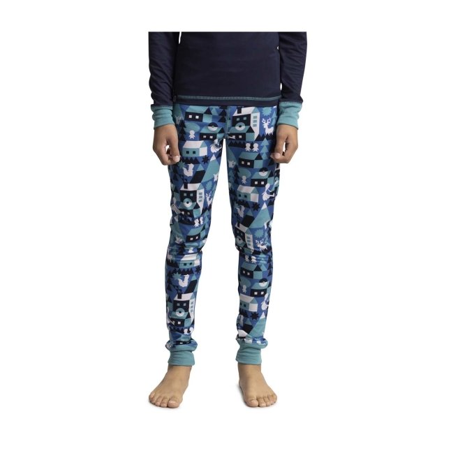 Winter Village Blue & Black Pajama Pants - Youth