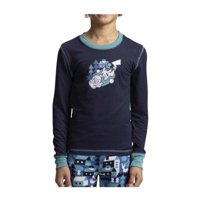 Piplup & Pikachu Winter Village Long-Sleeve T-Shirt - Youth