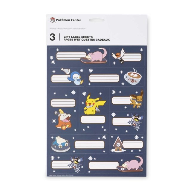 Pokémon Holiday Gift Labels (3 Sheets)