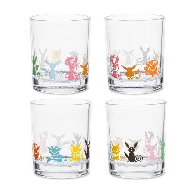 Eevee & Evolutions Silhouettes 10 oz. Glass Tumblers (4-Pack)