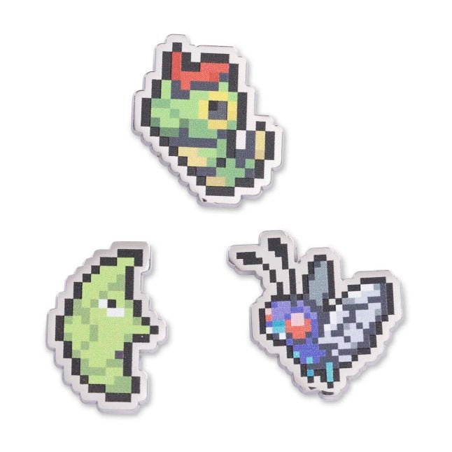 Caterpie, Metapod & Butterfree Pokémon Pixel Pins (3-Pack)