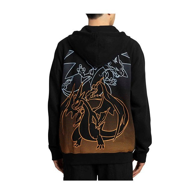 Mega Charizard X & Mega Charizard Y Black Zip-Up Hoodie - Adult