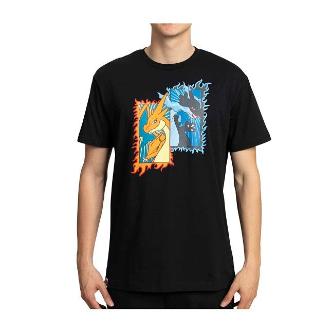 Mega Charizard X & Mega Charizard Y Black T-Shirt - Adult