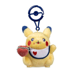 Pikachu with Burger Sweetheart Diner Plush Key Chain