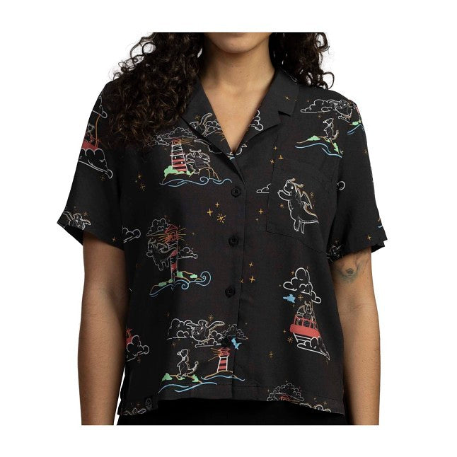 Neon Dragonite & Friends Pokémon Tropical Button-Up Shirt - Women