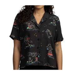 Neon Dragonite & Friends Pokémon Tropical Button-Up Shirt - Women