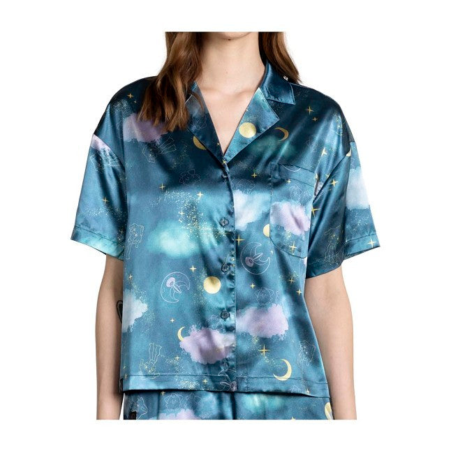 Jirachi Sleep Teal Button-Up Sleep Shirt - Women