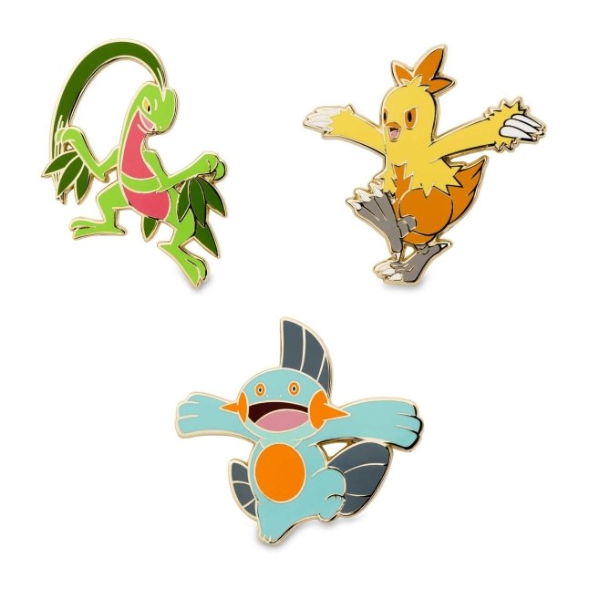 Grovyle, Combusken & Marshtomp Pokémon Pins (3-Pack)