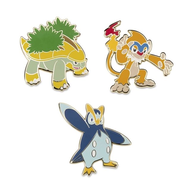 Grotle, Monferno & Prinplup Pokémon Pins (3-Pack)
