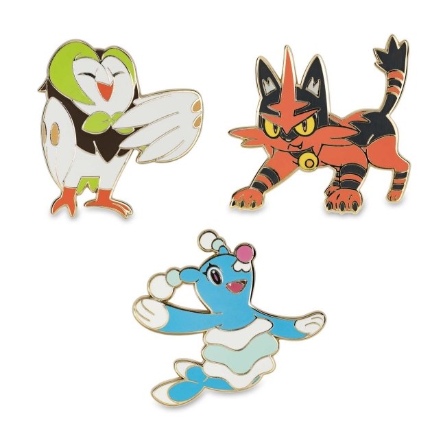 Dartrix, Torracat & Brionne Pokémon Pins (3-Pack)