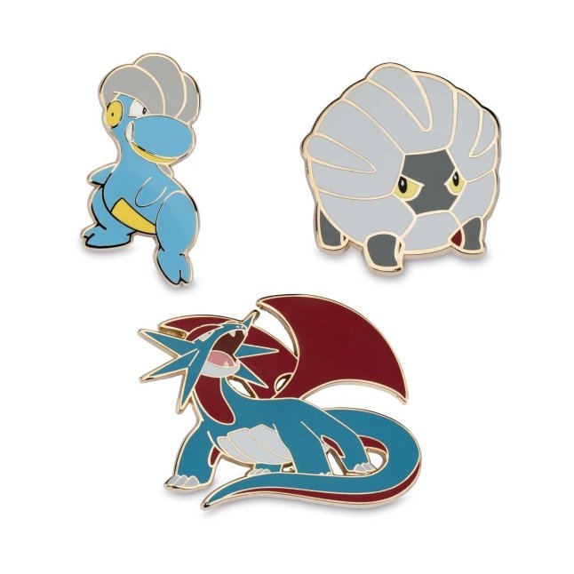 Bagon, Shelgon & Salamence Pokémon Pins (3-Pack)