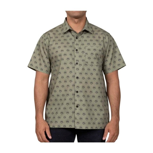 Wooloo Olive Short-Sleeve Button-Up Shirt - Adult