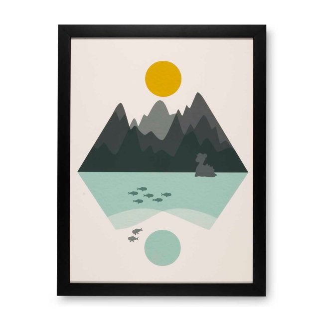 Lapras Mountains Black Framed Wall Art