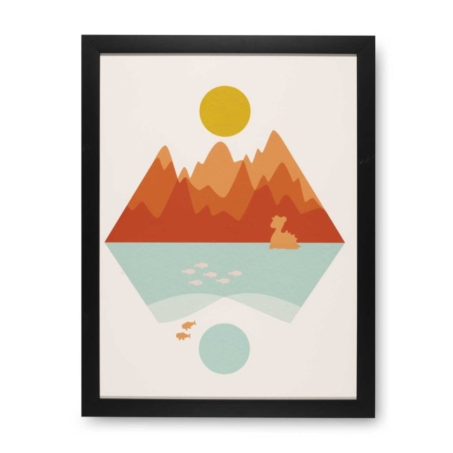 Lapras Mountains Orange Framed Wall Art