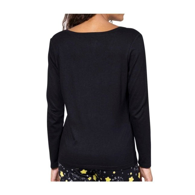 Pikachu Black Relaxed Fit Scoop Neck Long-Sleeve T-Shirt - Women
