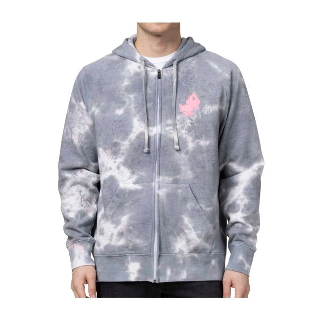 Farfetch'd Pokémon Take Flight Gray Tie-Dye Zip-Up Hoodie - Adult