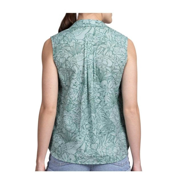 Pokémon Tropical Jungle Green Sleeveless Tropical Shirt - Women
