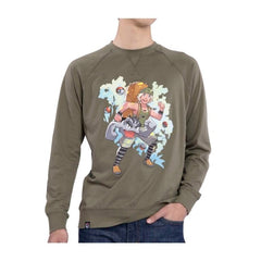 Hiker Pokémon Trainers Green French Terry Crew Neck Sweatshirt - Adult