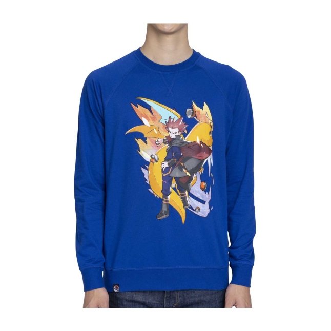 Lance Pokémon Trainers Blue French Terry Crew Neck Sweatshirt - Adult