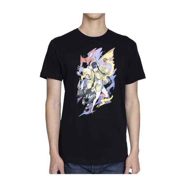 Elesa Pokémon Trainers Black Relaxed Fit Crew Neck T-Shirt - Adult