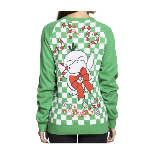 Psyduck Holiday Green Knit Sweater - Adult