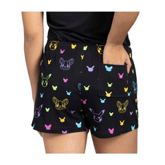 Pikachu & Yamper Electric Pals Black Sleep Shorts - Women