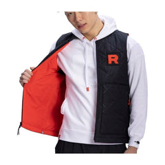 Team Rocket HQ Collection Black & Red Reversible Quilted Utility Vest - Adult