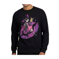 Marnie Pokémon Trainers Black Oversize Drop-Shoulder Crew Neck Sweatshirt - Adult