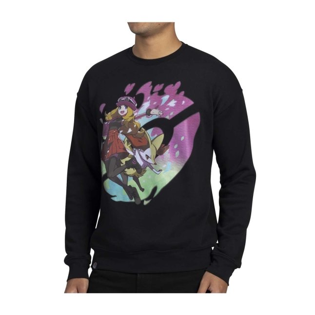 Serena Pokémon Trainers Black Oversize Drop-Shoulder Crew Neck Sweatshirt - Adult