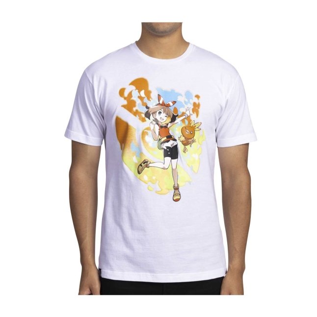 May Pokémon Trainers White Relaxed Fit Crew Neck T-Shirt - Adult