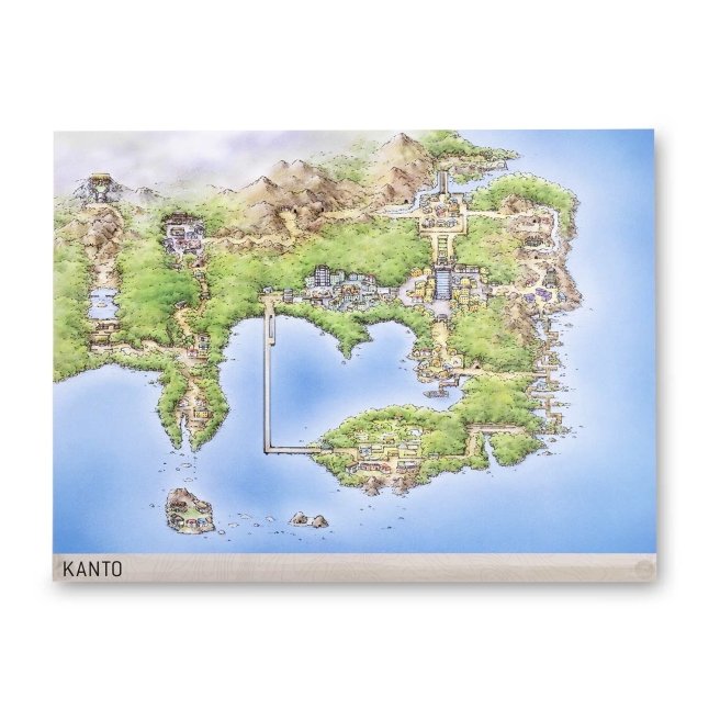 Kanto Pokémon Region Maps Poster