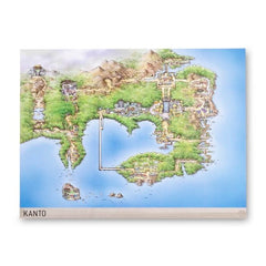 Kanto Pokémon Region Maps Poster
