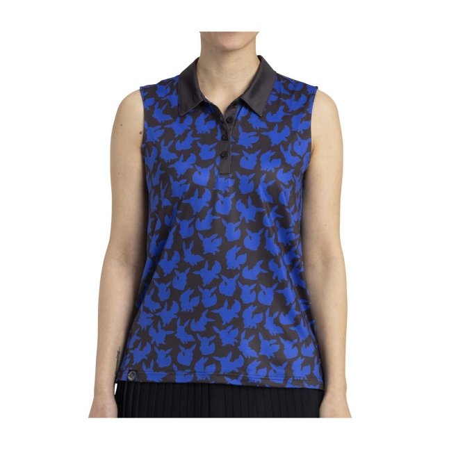 Eevee Pokémon Clubhouse Black Sleeveless Polo Shirt - Women