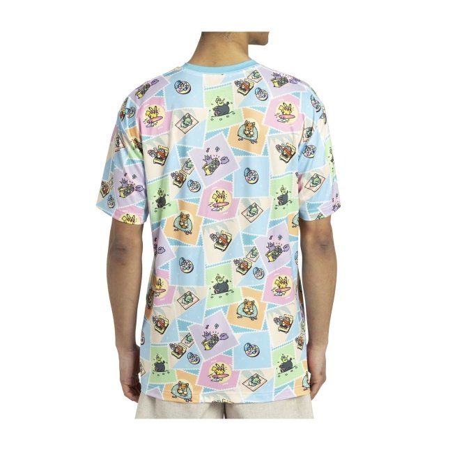 Pokémon Lazy Summer Allover-Print Relaxed Fit Crew Neck T-Shirt - Adult