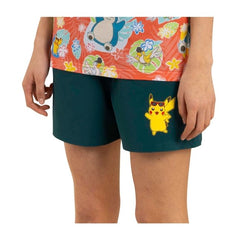 Pikachu Pokémon Tropical Teal Shorts - Women