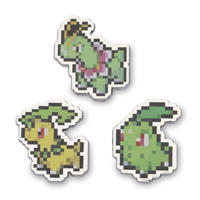 Chikorita, Bayleef & Meganium Pokémon Pixel Pins (3-Pack)