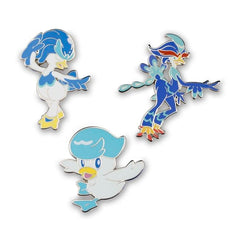 Quaxly, Quaxwell & Quaquaval Pokémon Pins (3-Pack)